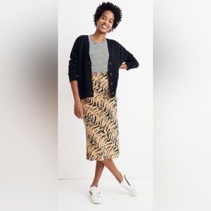 Madewell silk tiger print midi skirt